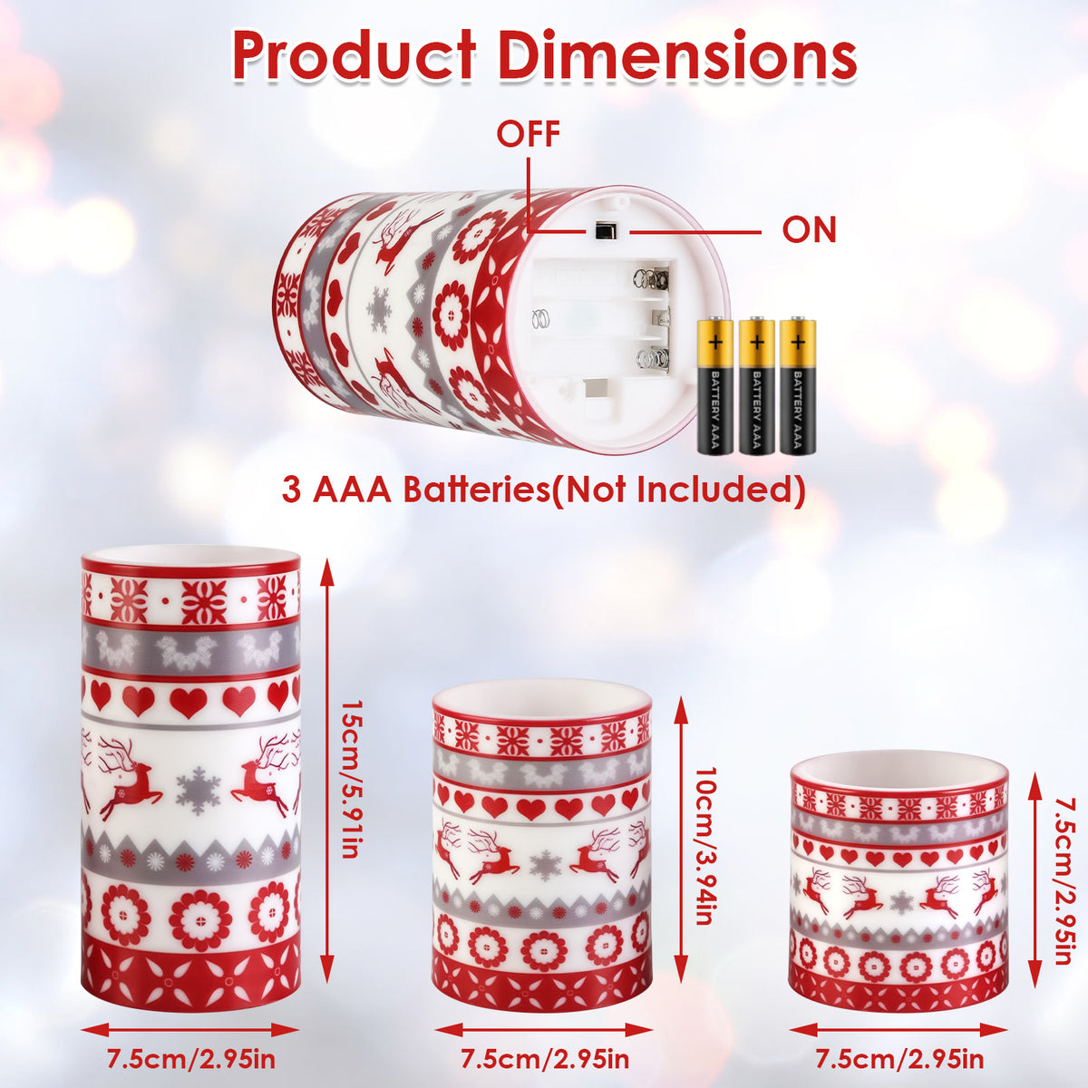 Flameless LED Christmas Candles with Remote - 3 Pack - lifestyle