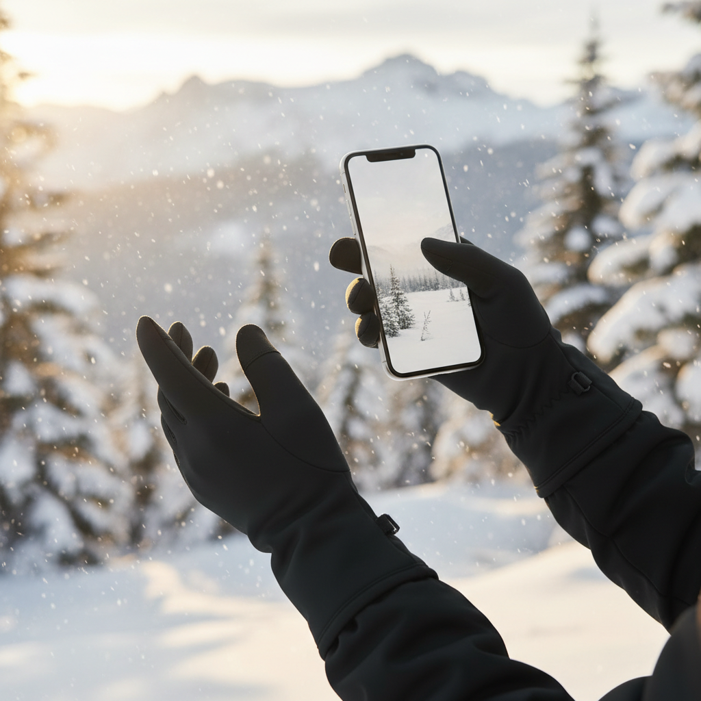Grip & Go Touchscreen Winter Gloves lifestyle shot