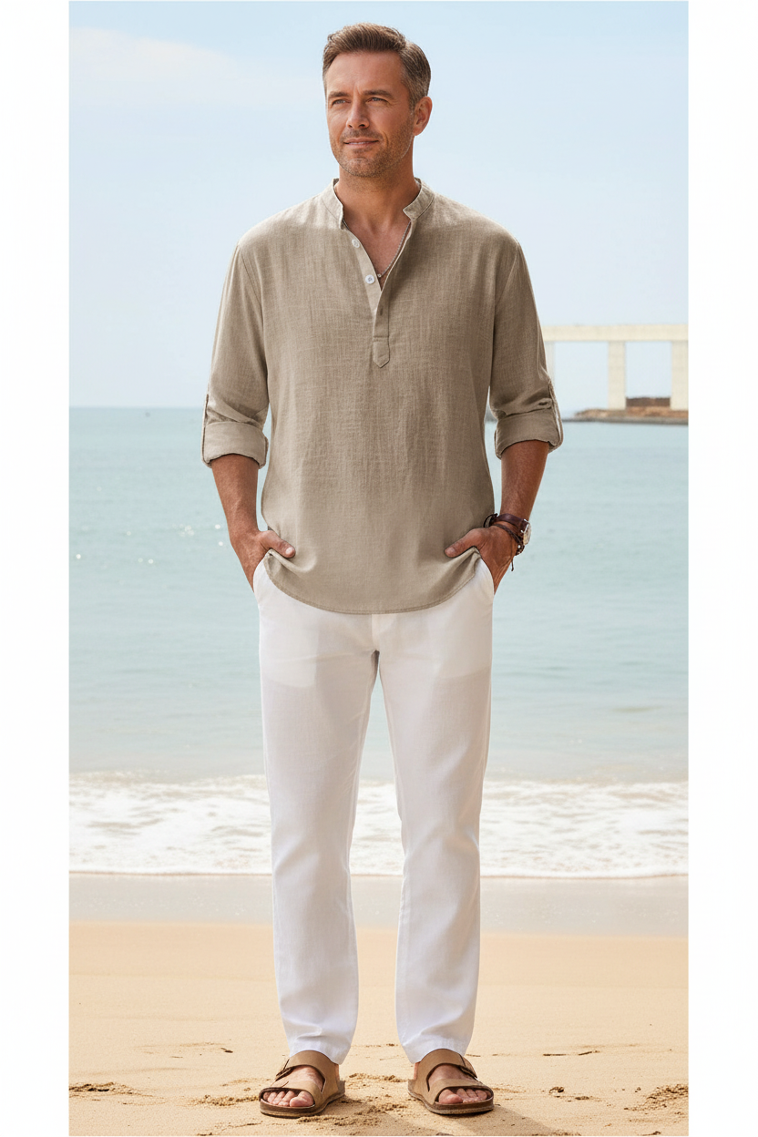 Coastal Cool - Men's Linen Long-Sleeve Shirt - view 8