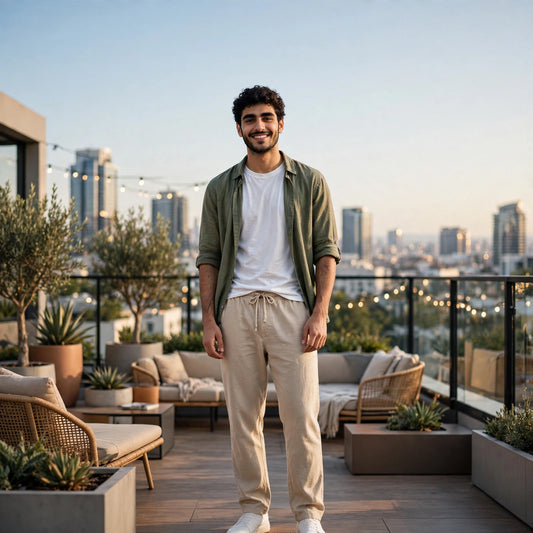 Linen Lounge – Pantalones de descanso con cordón para hombre