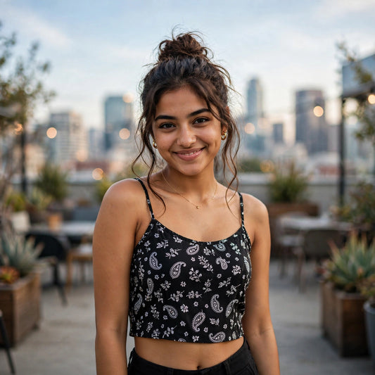 Retro Remix — Camisola corta estampada