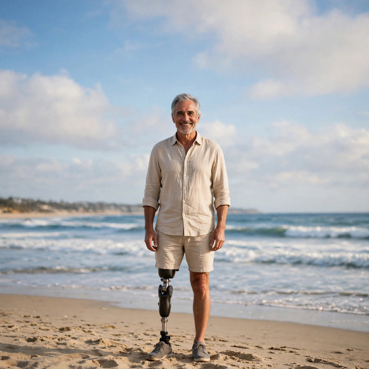 Shoreline – Camisa Abotoada de Praia em Linho Masculina