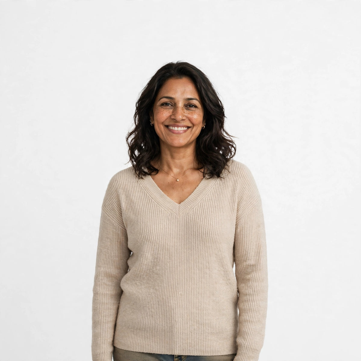 Good Vibes Only! Ribbed V-Neck Sweater