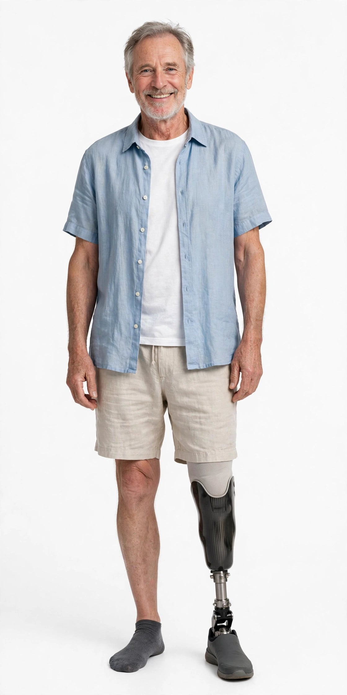 Shoreline – Camisa Abotoada de Praia em Linho Masculina