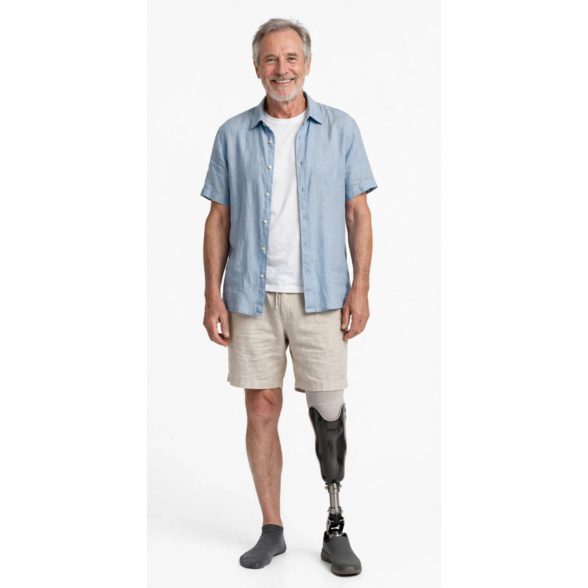 Shoreline – Camisa Abotoada de Praia em Linho Masculina