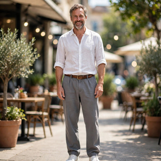 Laid Back — Pantalones casuales de corte holgado estilo retro americano