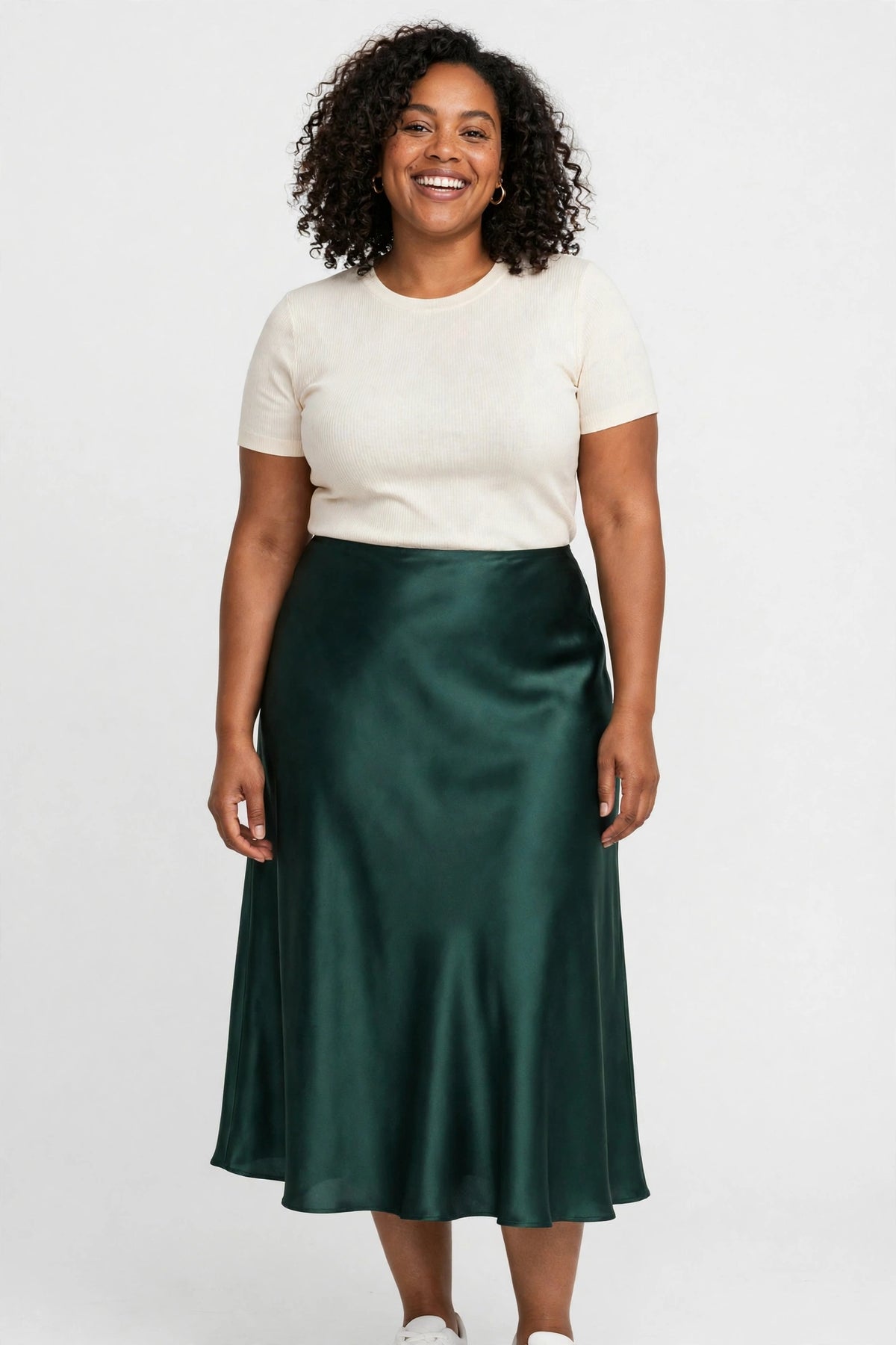 Satin Slip – Women's Midi Skirt