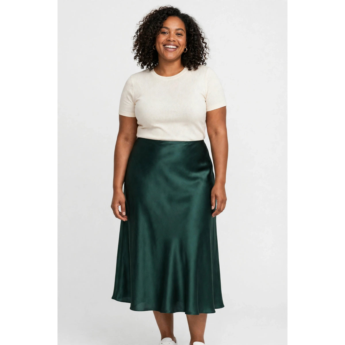 Satin Slip – Women's Midi Skirt