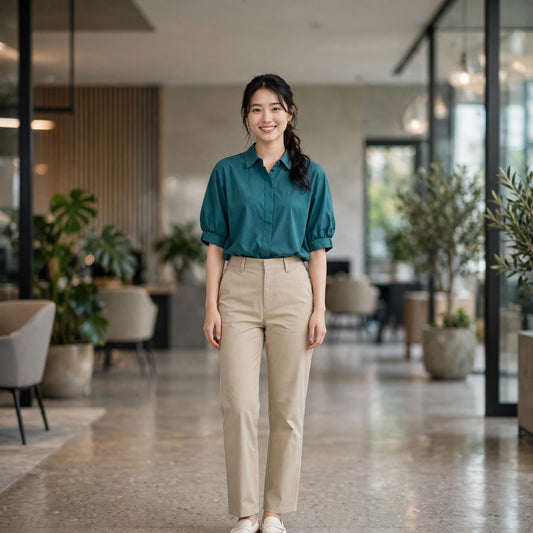 Soft Power — Mid-Rise Straight Leg Work Pants