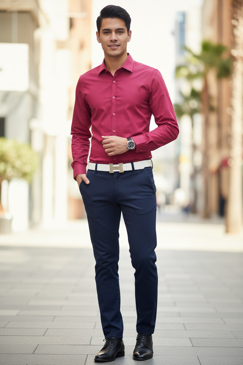 La Nuit - Men's Long-Sleeve Formal Dress Shirt