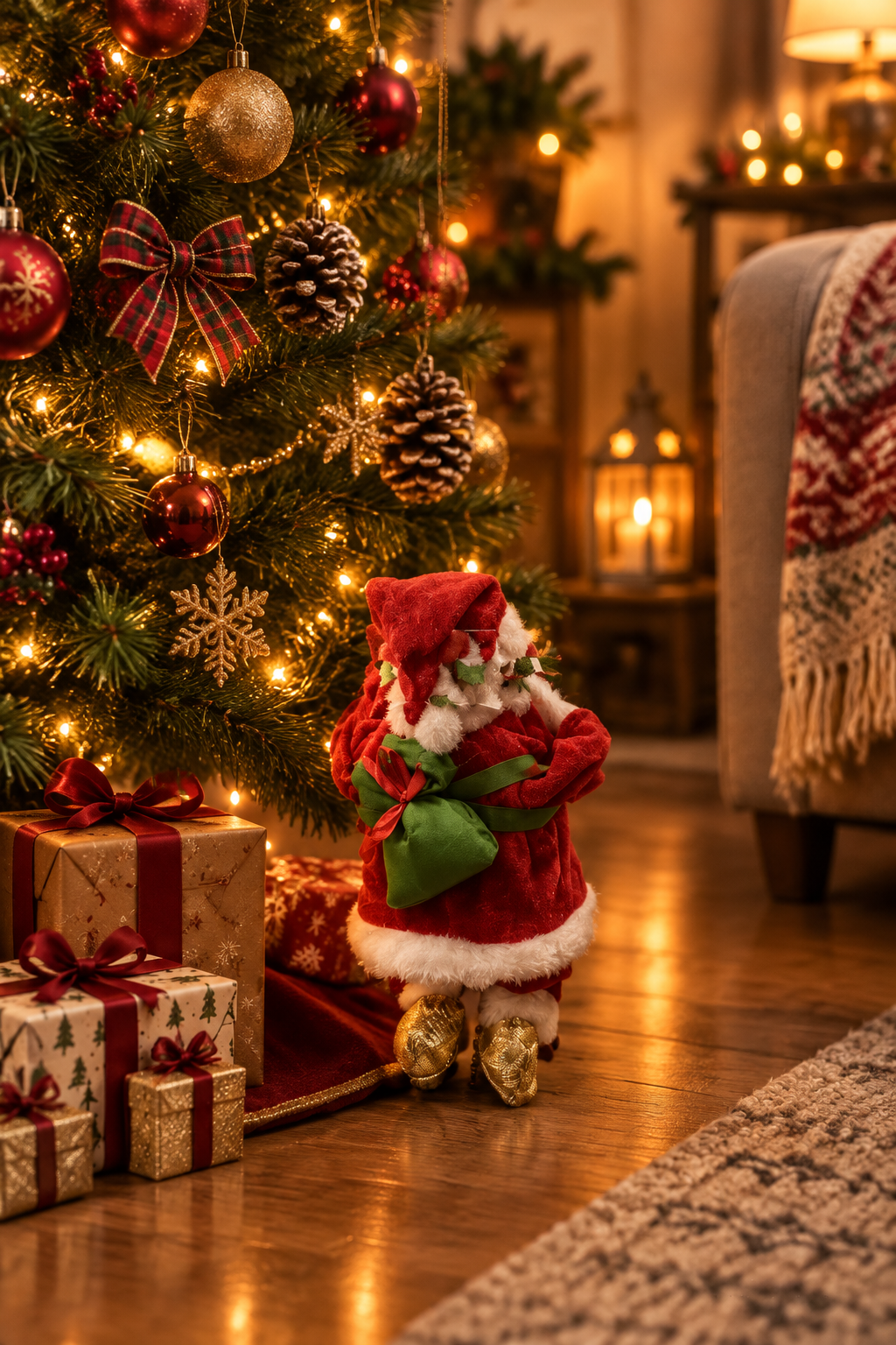 Santa on the Move - Animated Christmas Decoration