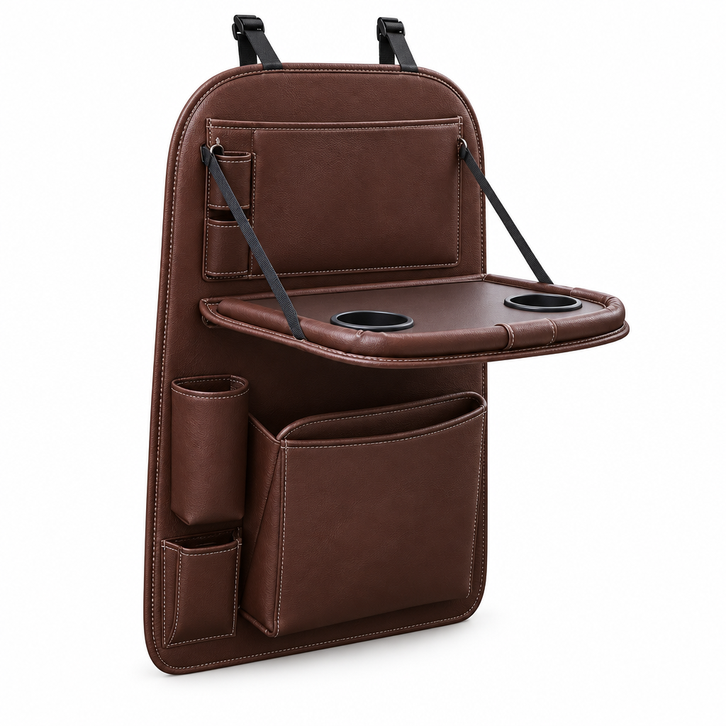 Clean studio product photo of The Luxury Co-Pilot organizer with its tray open